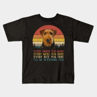 Vintage Every Snack You Make Every Meal You Bake Welsh Terrier Kids T-Shirt
